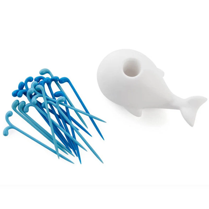 16 шт./лот креативные фруктовые вилки с милым Китом пищевые палочки столовая