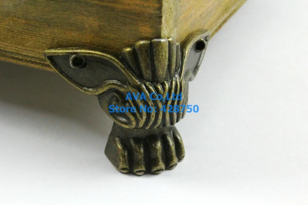 4 шт. античная латунь ювелирные изделия ножки для ящика Ящик животных ноги 47x39mm |