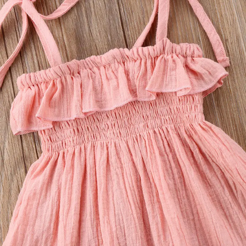 2018 Brand New Kids Toddler Infant Baby Girl Off Shoulder Dress Party Pageant Solid Tutu Straped Sleeveless Sundress 6M-4T | Детская