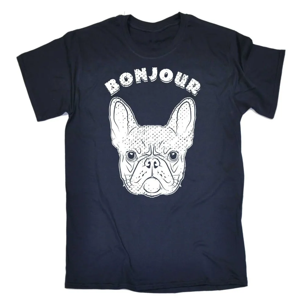 Bonjour Frenchie Мужская футболка на день рождения Французский бульдог щенок милый