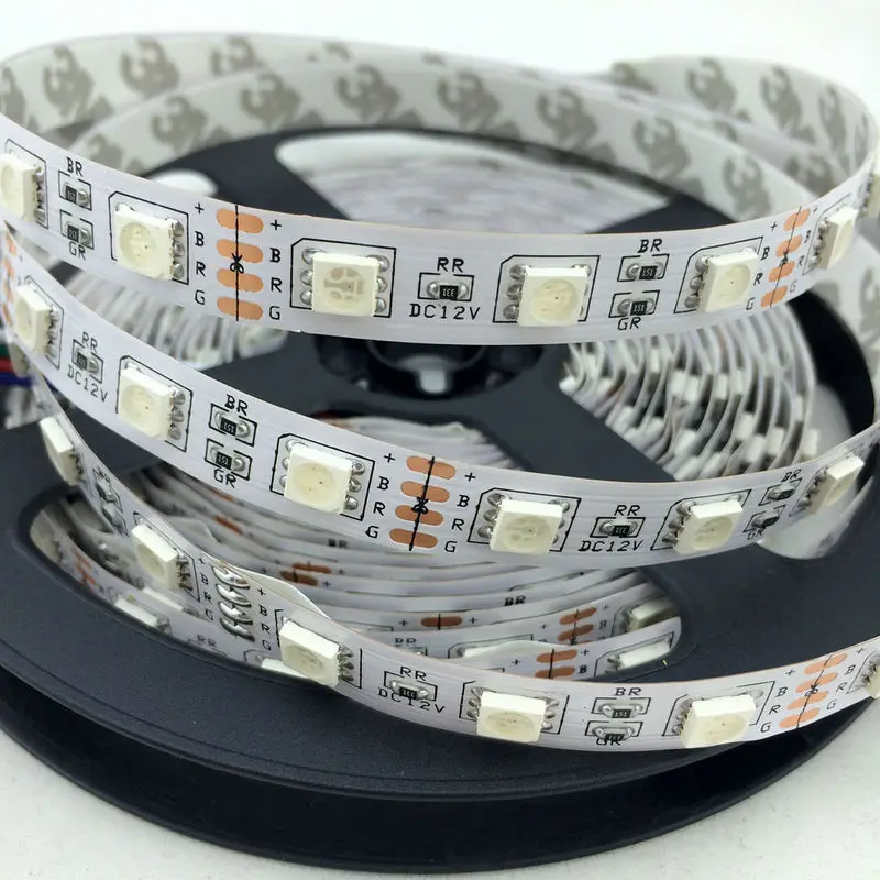 5M 5050SMD RGB 60 светодиодов/M 300Led не водонепроницаемая гибкая светодиодная лента