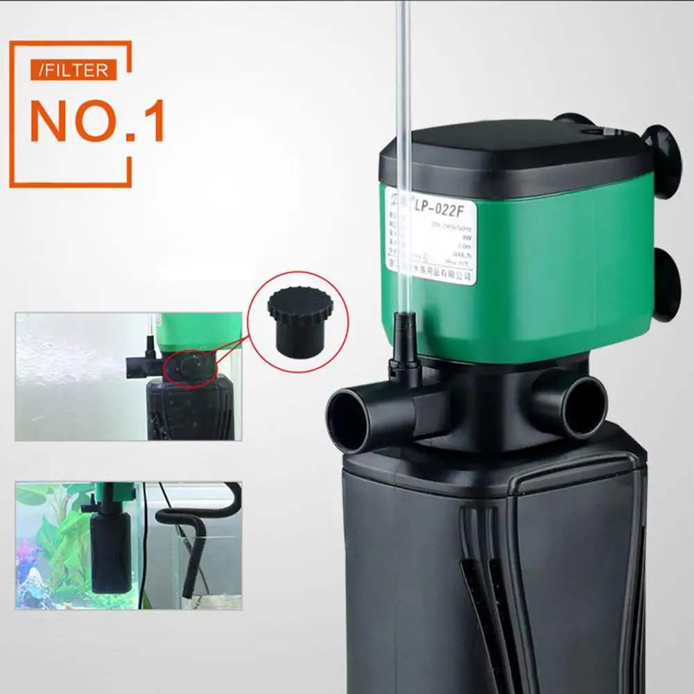 Аквариумный фильтр 3-в-1 с встроенным погружным насосом, бесшумным насосом кислорода и питанием для рыбного аквариума мощностью 8/16/20 Вт.