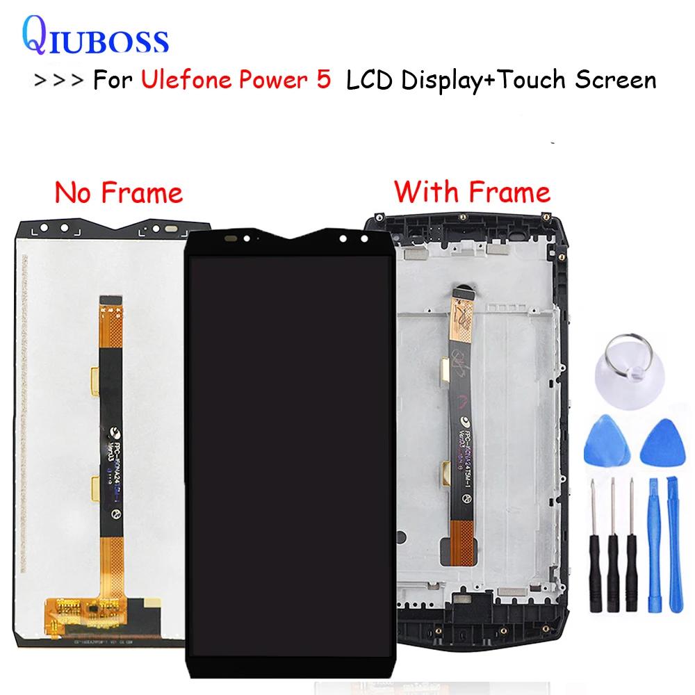 Для Ulefone Power 5 ЖК дисплей и сенсорный экран с рамкой идеальные запасные части для