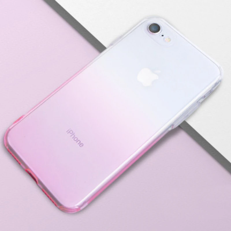 Transparent Cases For iPhone 7 Phone Gradient Color 8 8Plus 7PLUS 6 6S 5 5s Case Clear Shockproof Soft TPU Protect Back Cove |