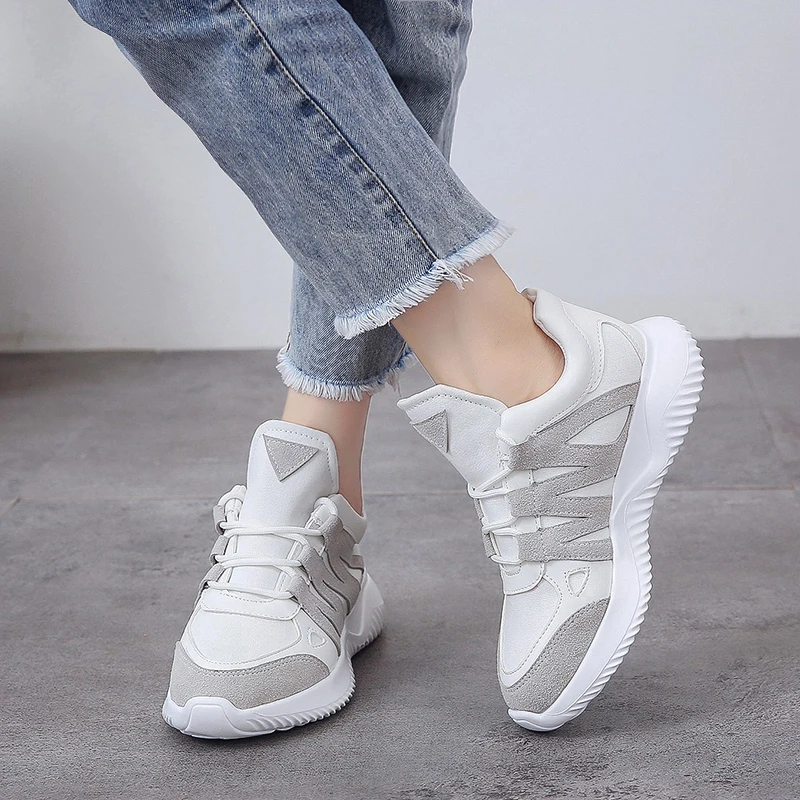Women Shoes Women Casual Shoes Lace Up Women Flats Shoes Pink Trainers Sneakers Female Shoes Luxury Brand Basket Femme Hot Sale