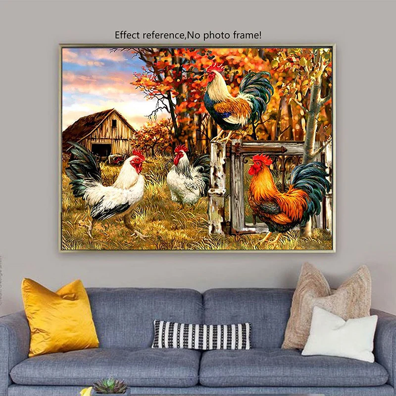 Алмазная 5D живопись сделай сам ферма петухи полная вышивка крестиком мозаика
