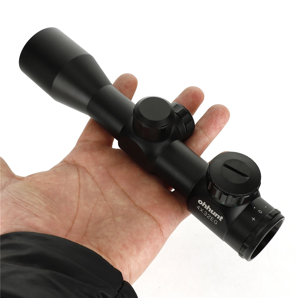 Охота ohhunt 4x32EG 1 дюймов компактный прицел красный зеленый с подсветкой дальномер