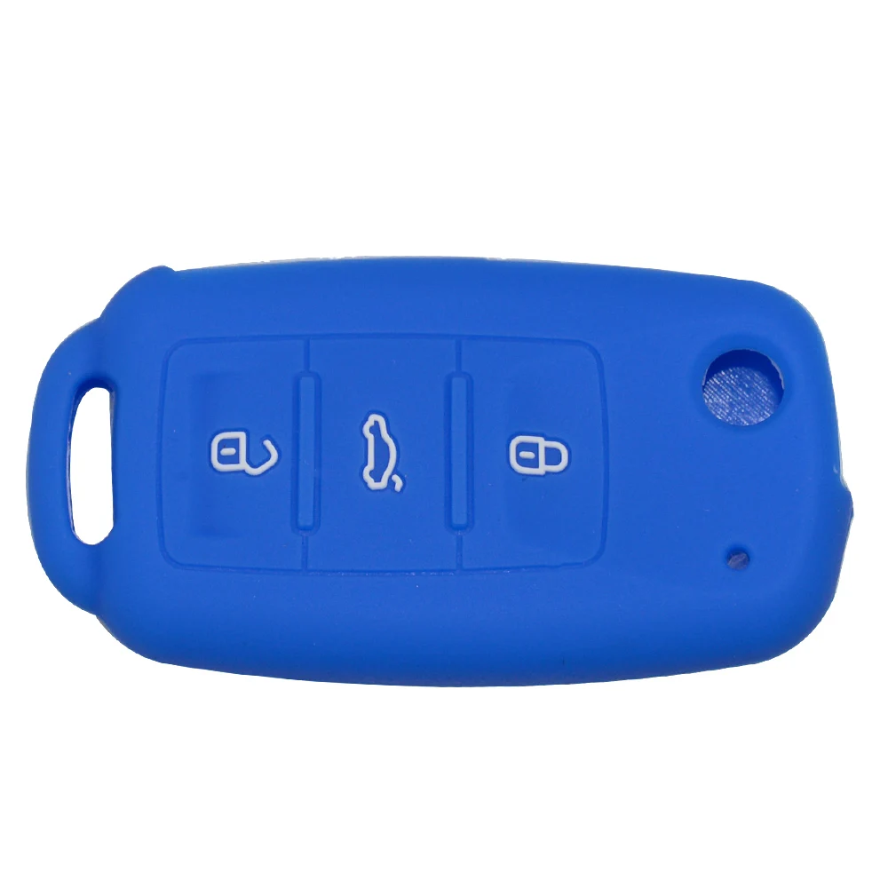 OkeyTech силиконовый чехол для ключей от машины 3 кнопки V W Golf POLO Bora Seat Leon Toledo Altea Ibiza Skoda