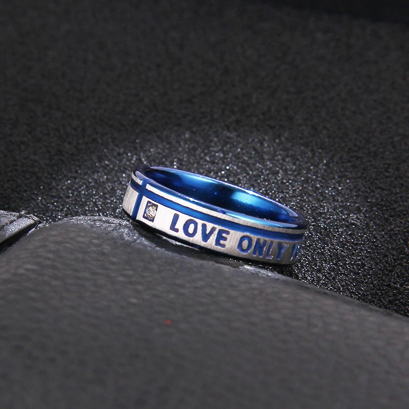 DOTIFI 316L Stainless Steel Rings For Women Blue Love Only You Engagement Wedding Ring Jewelry | Украшения и аксессуары