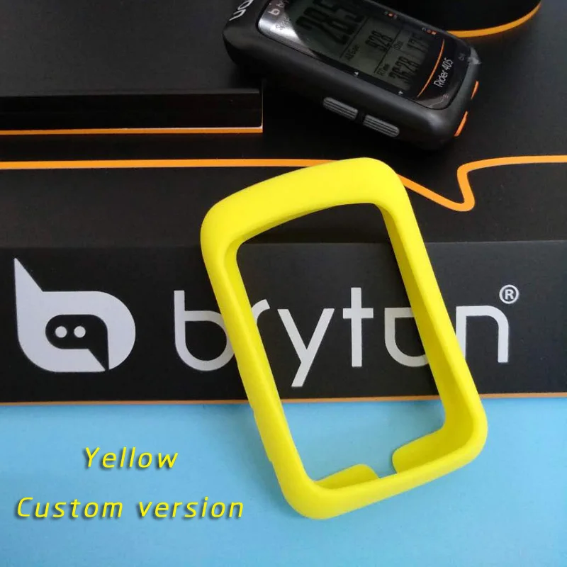 Yellow Bryton Rider 450 Rider 410 велосипедный Компьютер Силиконовый чехол мультяшный резиновый защитный чехол+ HD пленка(для Bryton 405 410 450 - Цвет: Yellow