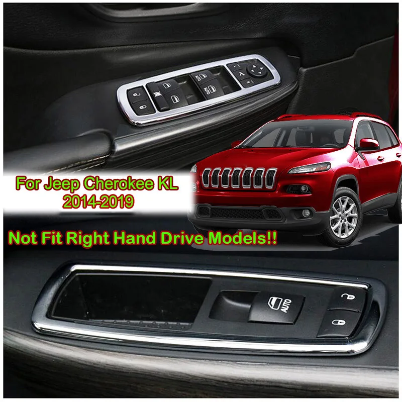 4 шт. хромированные панели переключателя окон для Jeep Cherokee 2014 2019 Dodge Дротика PF Chrysler