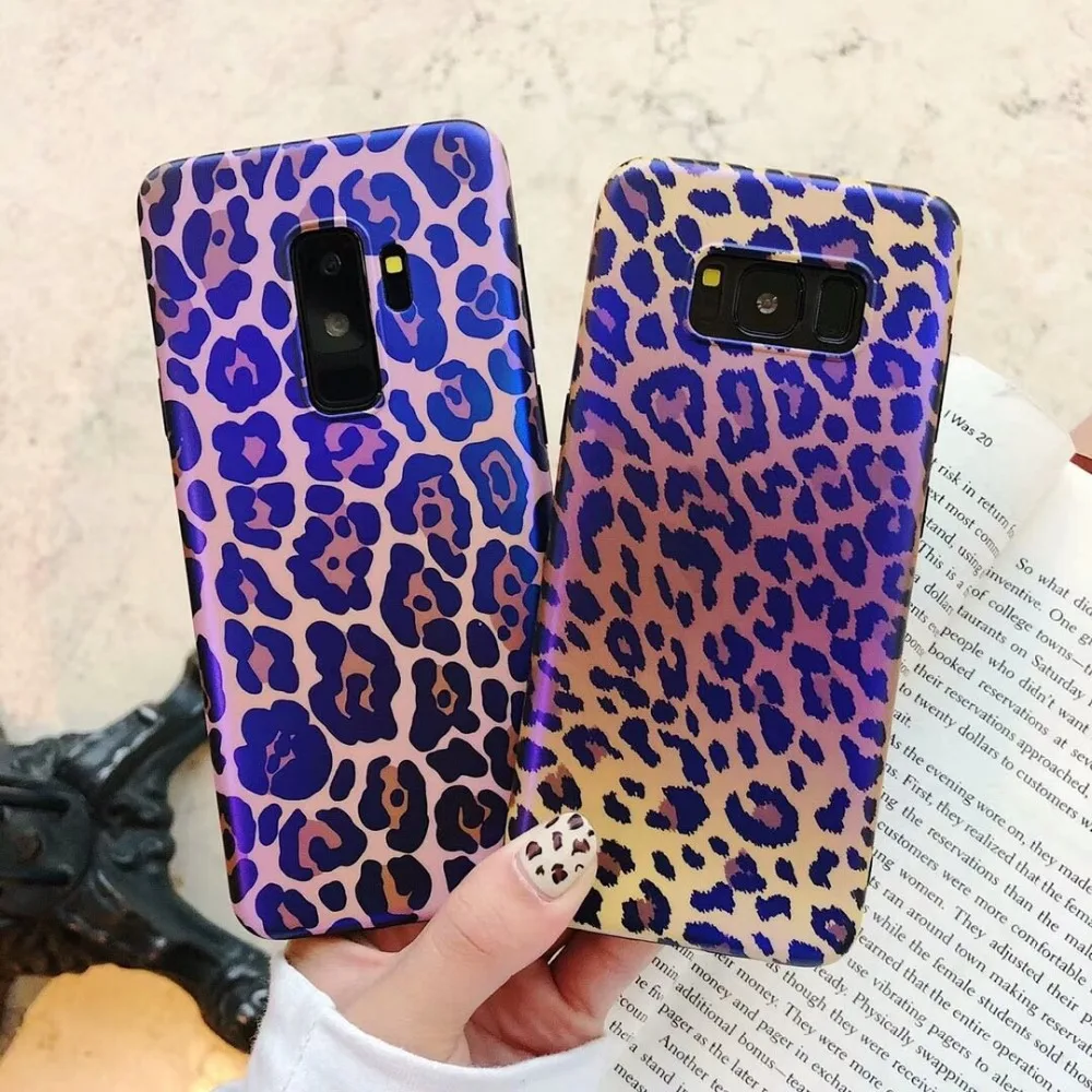 Blue Ray Леопардовый Чехол матовый для samsung Galaxy Note 8 S9 S9+ Мягкие TPU чехол для samsung S8+ примечание 9 S7 край задняя крышка