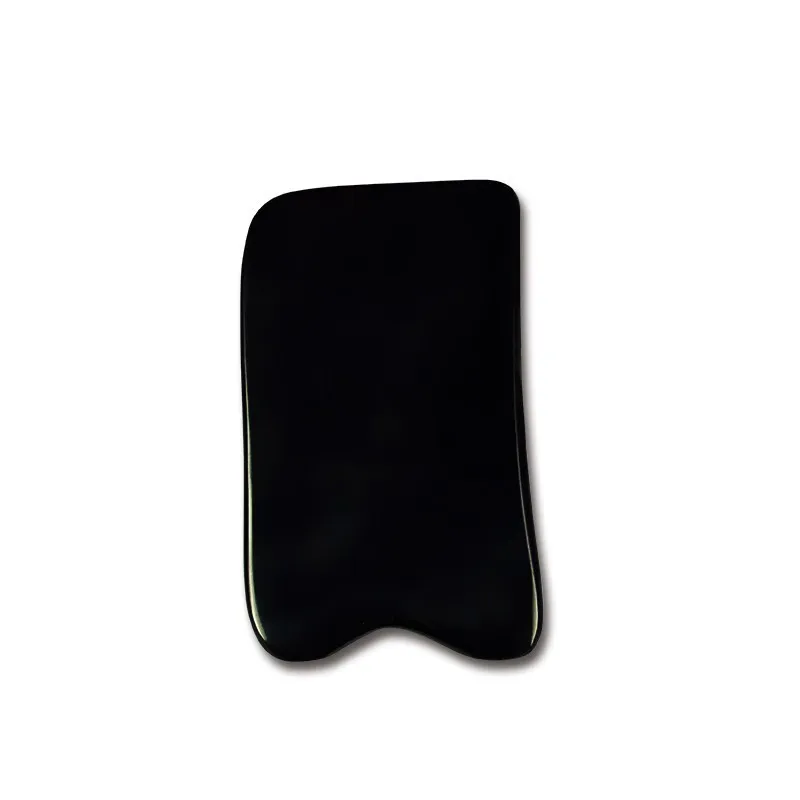 Черный Natural Buffalo horn SPA Scraping Plate Body Massager Chinese Traditional Acupuncture Massage Face Body GuaSha Board Therapy - Цвет: Черный