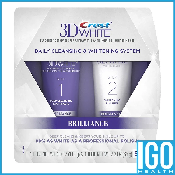 Crest 3D белая блестящая ежедневная Очищающая зубная паста и отбеливающая гелевая
