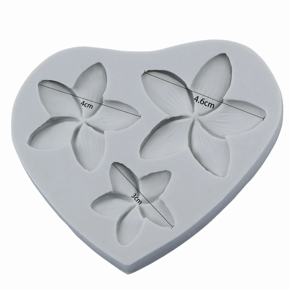 Силиконовая форма для торта с цветком Plumeria цвет серый и розовый силиконовая
