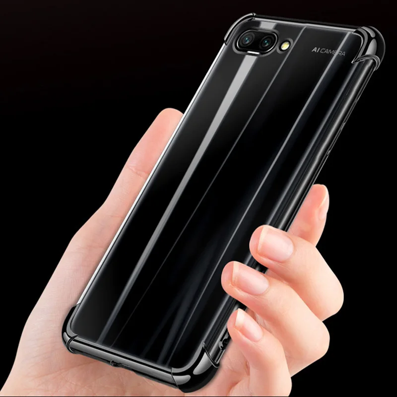 Мягкий чехол из ТПУ для Huawei Honor 10 Ультратонкий Прозрачный блестящий с покрытием