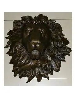 

Art BRASS Decoration Crafts Brass Copper The huge Lion head flat brass sculpture statue The art hanging wall
