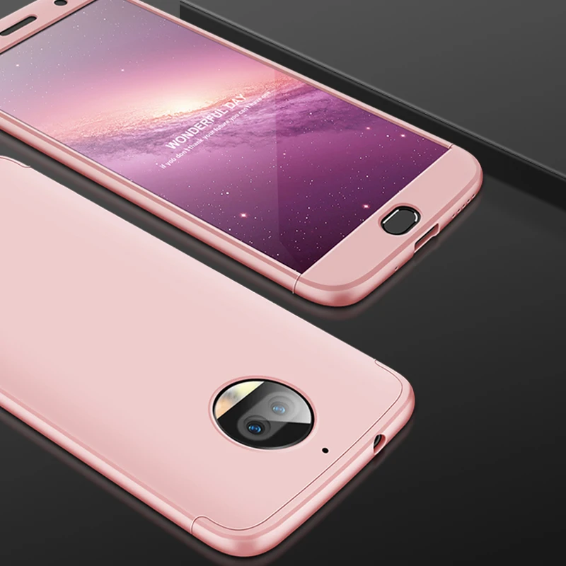 Rose Gold Чехол GKK 360 градусов для Moto G7 power G6 G5s Plus Letv Le 2 1S Full Le 2, чехол с полным покрытием - Цвет: Rose Gold