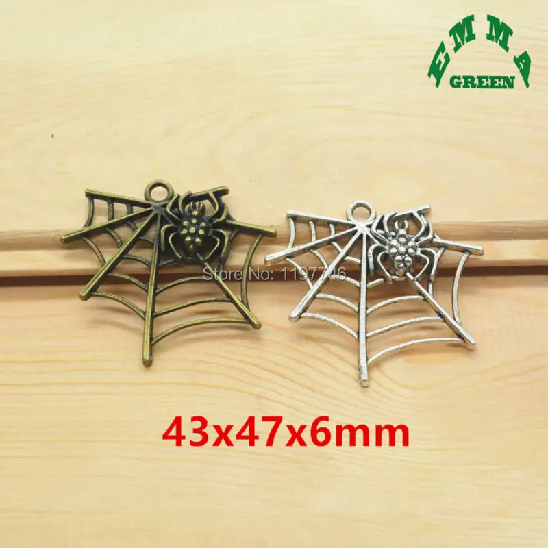 Подвеска для браслета сделай сам объемное винтажное украшение в виде паутины