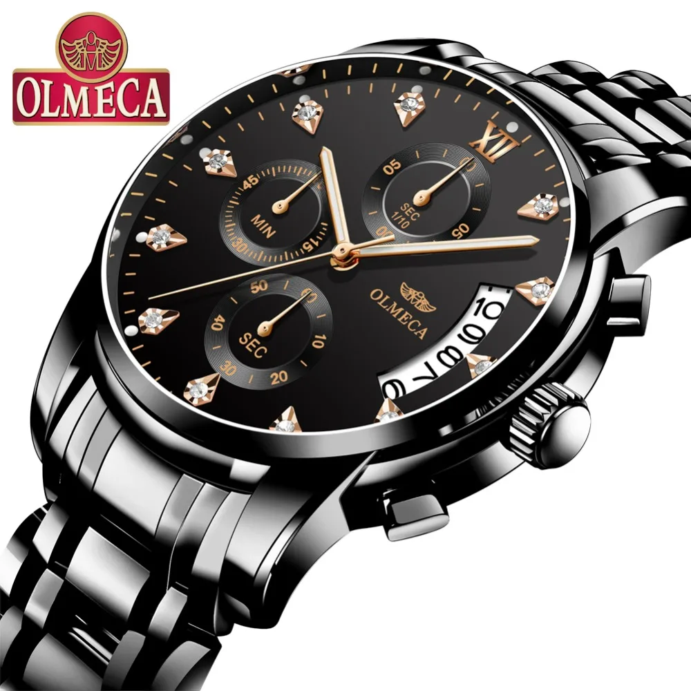 OLMECA мужские роскошные часы Бизнес Мода очарование светящийся Спорт relogio masculino