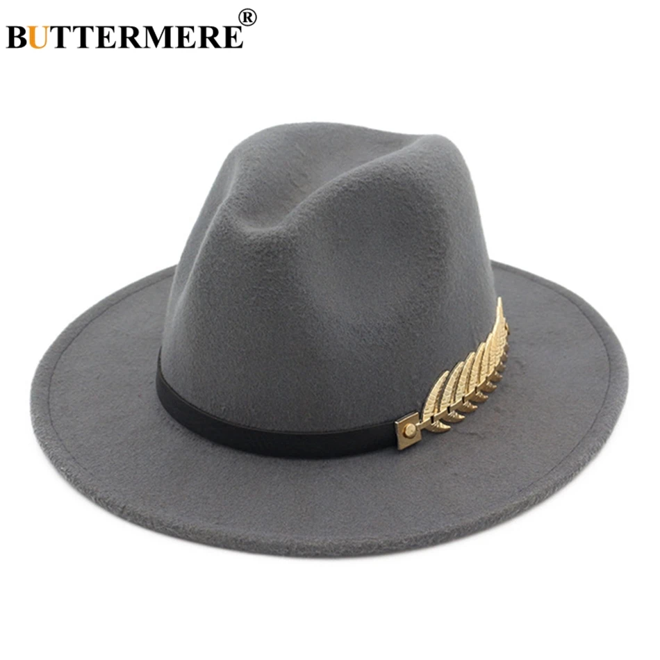 Light grey hat BUTTERMERE фетровая шляпа розовая Дамская элегантная зимняя женская шерстяная фетровая шляпа с большими полями британская фетровая Кепка винтажная джазовая шляпа котелок - Цвет: Light grey hat