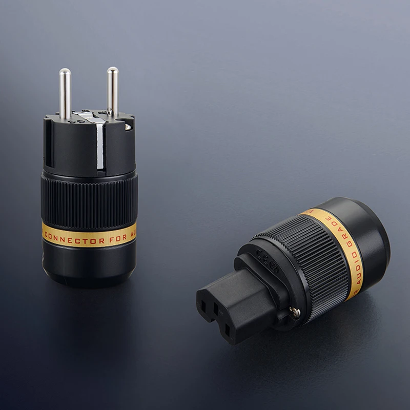 1 пара Viborg VE501R чистая медь родиевое покрытие Schuko штекер питания аудио HIFI Разъем