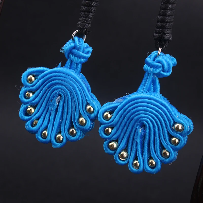 Китайские Висячие серьги ручной работы с большими звездами новые синие