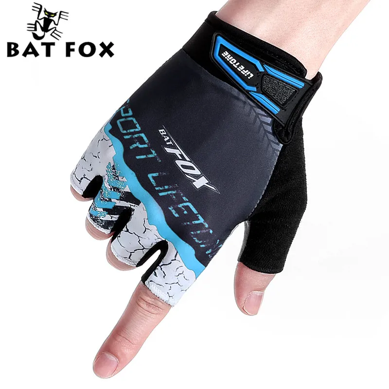 BATFOX Для мужчин, велосипедные перчатки без пальцев велосипед перчатки без пальцев спортивные Фитнес перчатки Guantes Ciclismo MTB велосипеда велосипедные перчатки