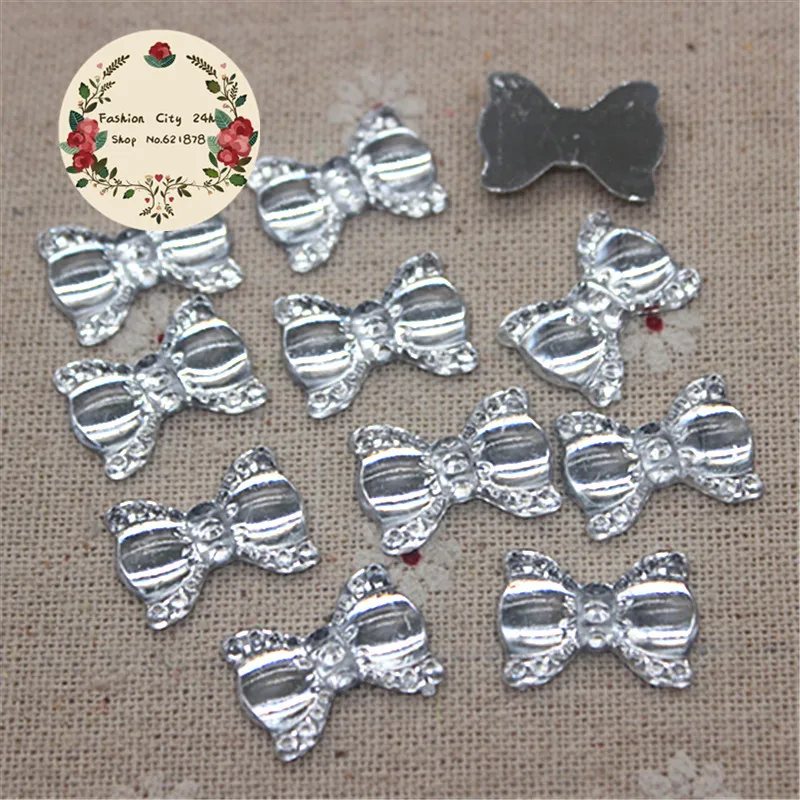 100 шт. 13*19 мм милый полимерный бант с плоской задней стороной кабошон для
