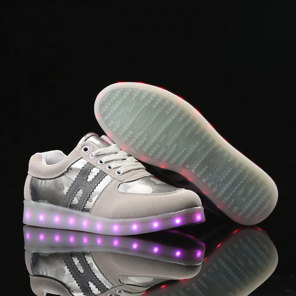 ПРИВЕЛО Обувь мужчины Кроссовки USB Зарядка Новый tenis led пара Флэш-квартира с