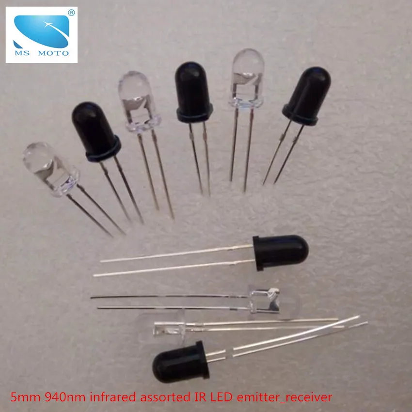 

20 Pair/lot 5mm 940nm Infrared IR LED Emitter and Receiver Assorted Led Light Diodes