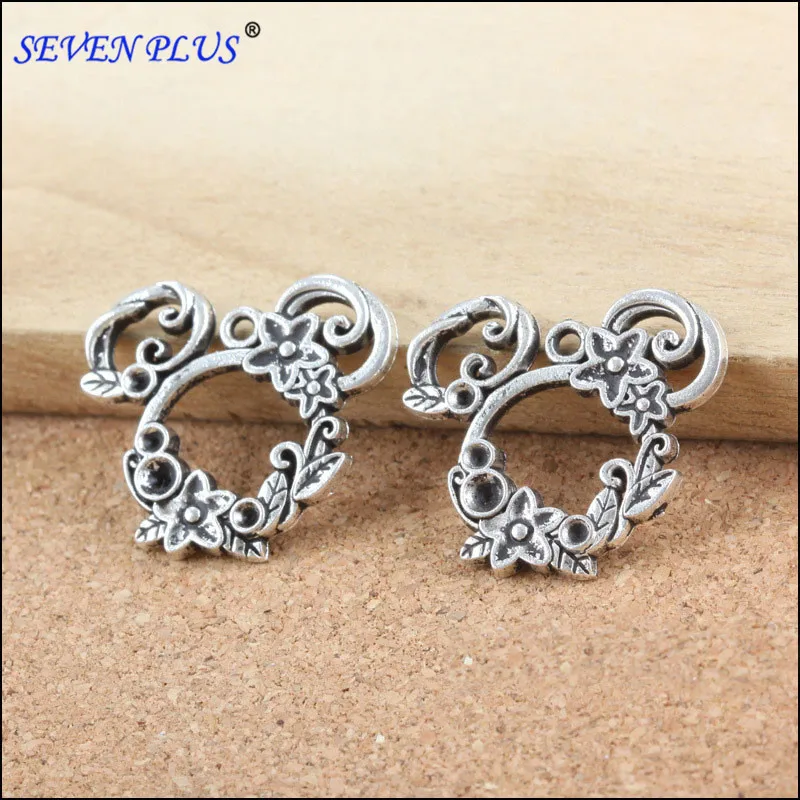 Высокое качество 10 шт./лот 22 мм * 25 старинное серебро молоток с покрытием Цветок