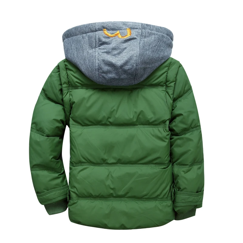Зимние куртки для мальчиков Детские теплые пуховые парки со съемным капюшоном