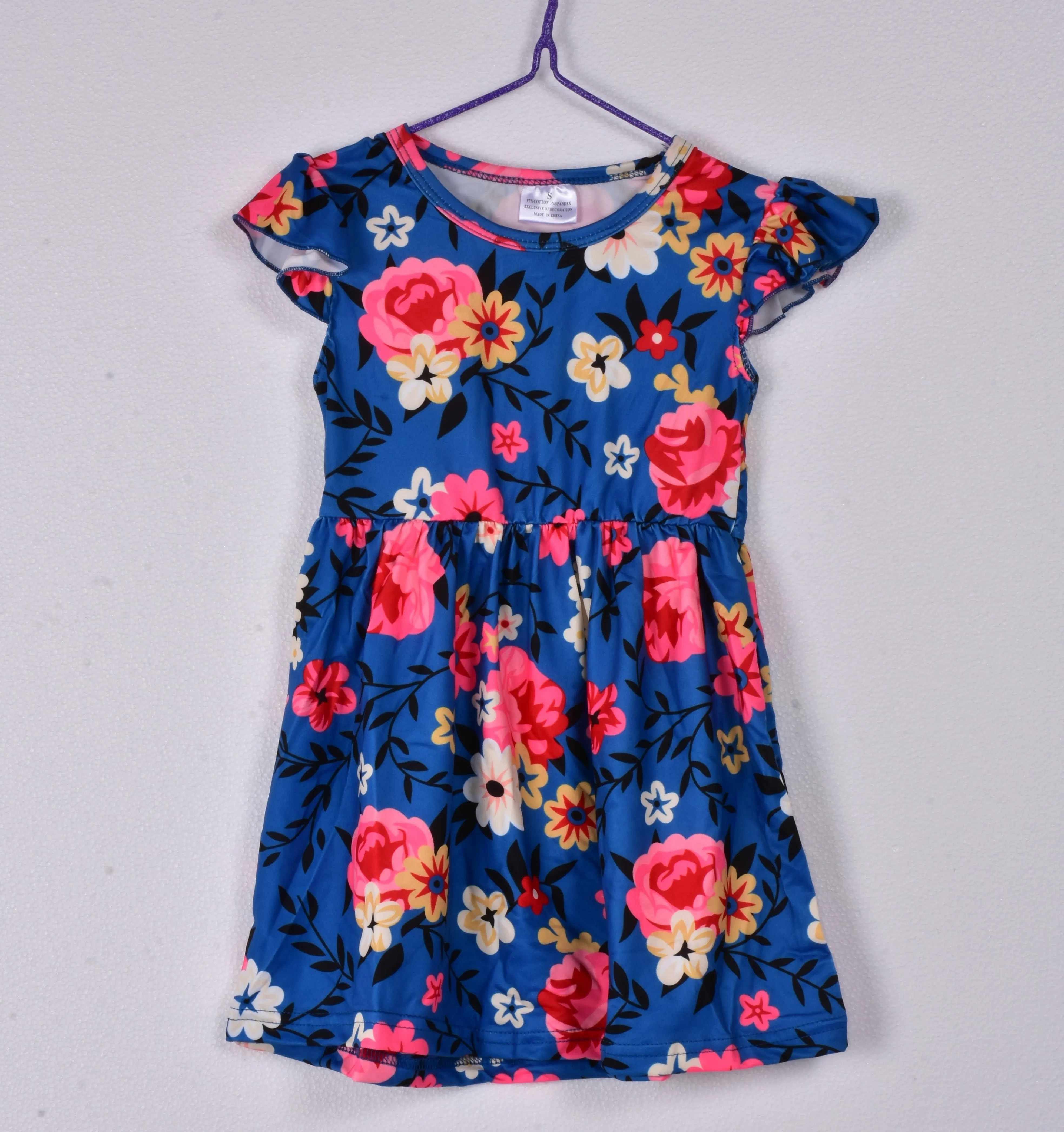 baby girls clothes summer dress floral blue kids boutique | Детская одежда и обувь