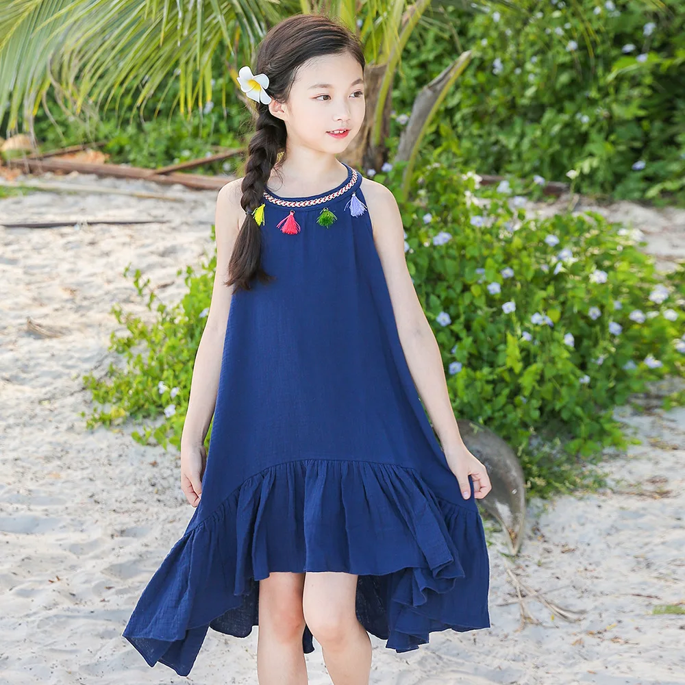 2019 Summer Girls Dress Kids Bohemian Dresses for 10 Years Children Clothing Beach Baby | Детская одежда и обувь