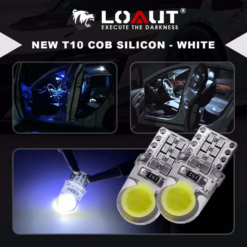 1 пара светодиодных ламп LOAUT T10 холодный белый свет COB автомобильный поворотный