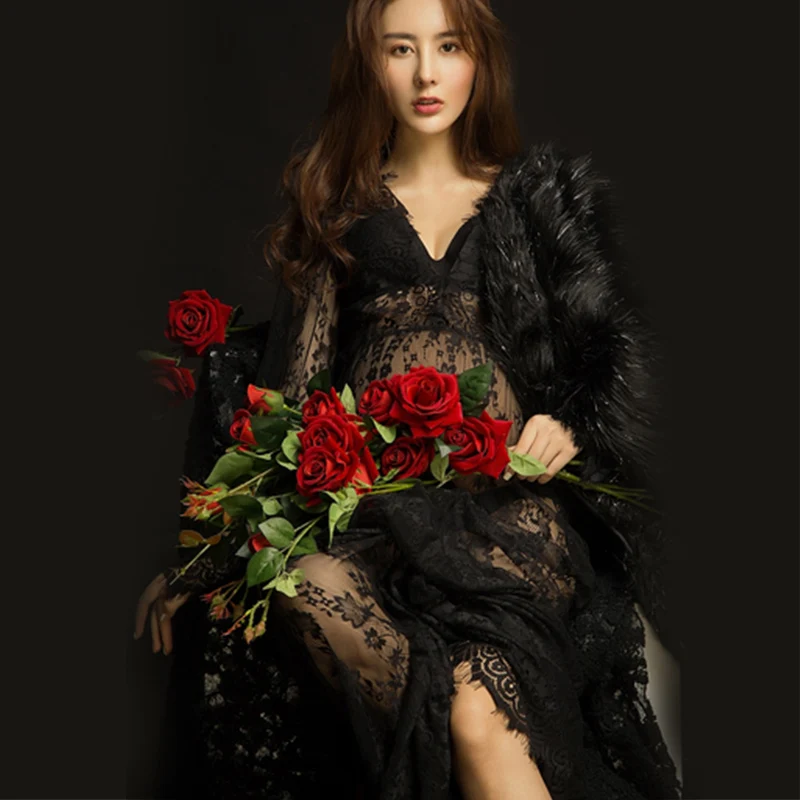 2016 реквизит для беременных платье макси кружевное необычное Фото летнее плюс