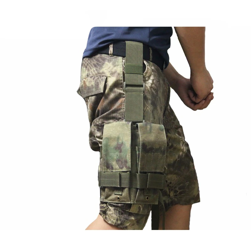 Tactical Molle Double M4 5.56mm Magazine Pouch Bag For Airsoft Paintball Drop Leg Panel Utility Mag Pouch Camouflage Rifle Bag
