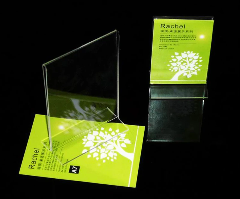 Акриловые настольные держатели для вывесок Т-образная вставка прозрачные отелей