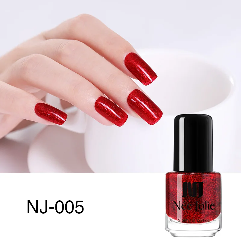 glitter-nj005 NEE JOLIE 3,5 мл голографический лак для ногтей сверкающий Блестящий лак Быстросохнущий лак для дизайна ногтей DIY маникюр лак для ногтей украшения - Цвет: glitter-nj005