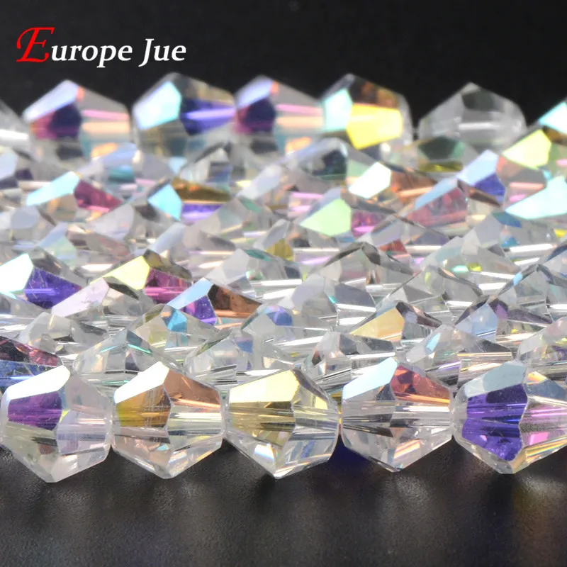 

Top quality 5328 clear crystal AB color crystal bicone bead , 3mm 4mm 6mm 8mm 10mm For jewelry beading accessories half AB Diy