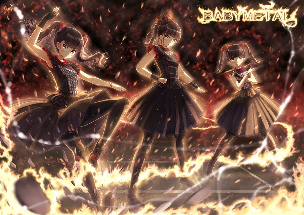 BABYMETAL плакат семейная Спальня украшение картина высокой четкости покрытая бумага Плакат Бар Кафе спальня наклейки на стену