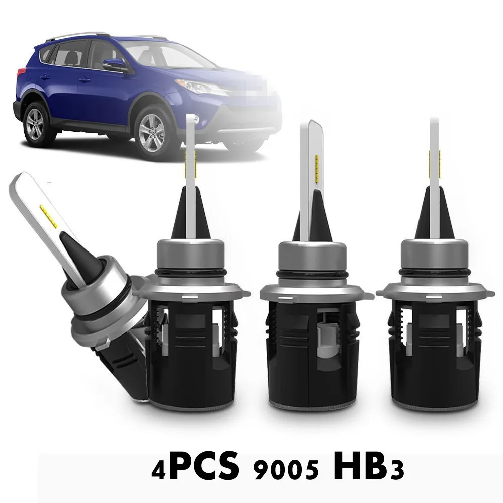 Fuleem 4PCS Car Combo 9005 HB3 CSP Y19 LED Headlight Kits Hi/Lo Beam 7200LM 6000K For Toyota Rav4 2013-2015 | Автомобили и