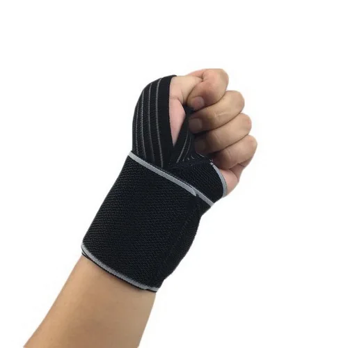 2 pcs black gray 2 шт., спортивный эластичный бандаж для запястья, поддержка, фитнес, бодибилдинг, обертывание рук, ремешок для запястья, Теннисный Браслет, тренажерный зал - Цвет: 2 pcs black gray