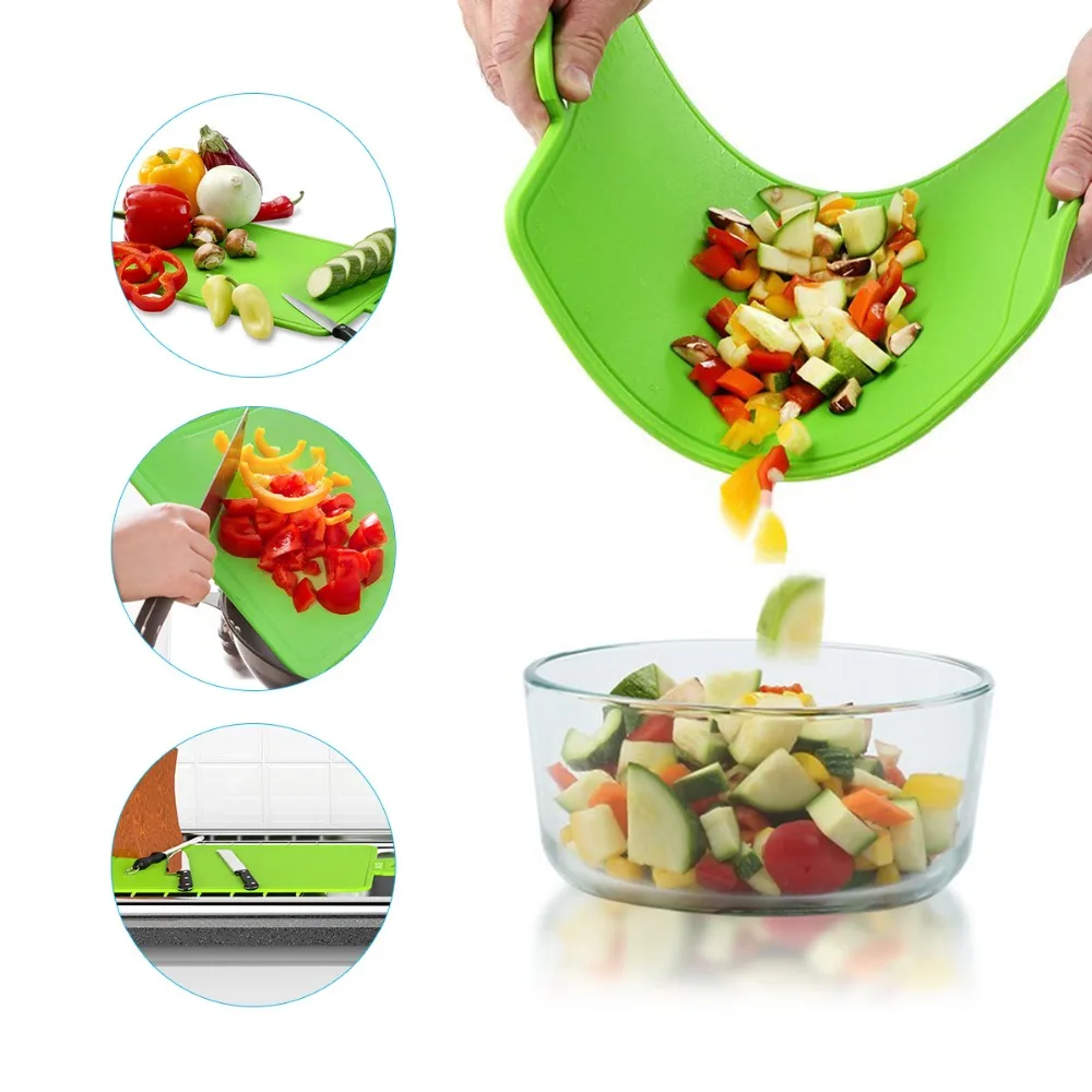 Exvi Кухня прочный силиконовый плаху фрукты овощи гибкие Резка Совета повесить