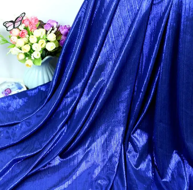 6 royal blue Бронзовая ткань блестящая лайкра эластичная ткань бронзирующий костюм косплей Тильда кукла ткань Сделай Сам сценическое платье для косплея 50*150 см - Цвет: 6 royal blue