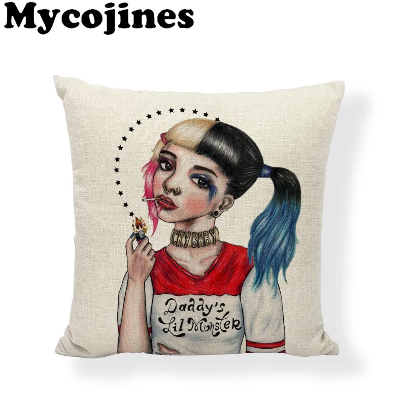 Наволочки для подушек Melanie Martinez Crybaby 45*45 см, для девочек, с рисунком облака, дождя, соски, дизайн, Офисная Автомобильная декоративная наволочка для подушки