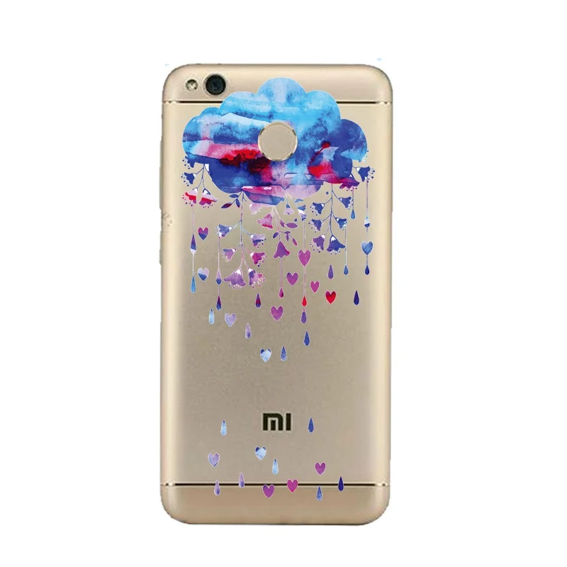 Мягкий прозрачный чехол для телефона из ТПУ с цветочным рисунком xiaomi redmi 4x 4a note5a