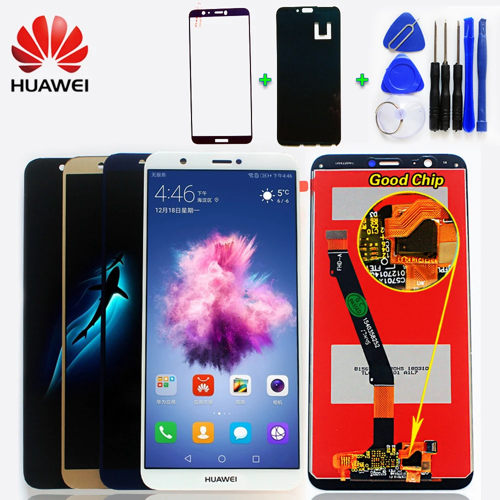 ЖК-дисплей huawei для huawei P Smart, 5,65 дюймов, сенсорный экран для huawei Enjoy 7 S, дигитайзер в сборе 2160*1080, рамка, Бесплатные инструменты