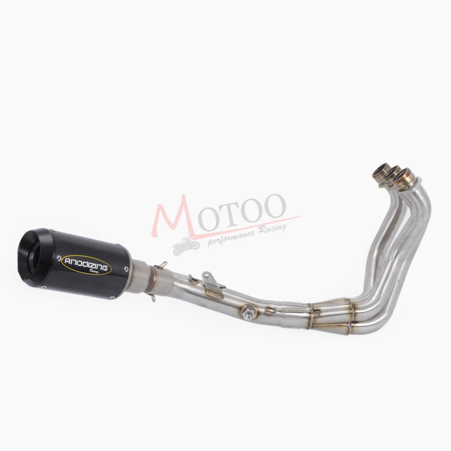 Motoo-slip on 51 мм Полная система для YAMAHA MT09 MT-09 FZ-09 not tracer- глушитель выхлопной трубы с передней средней трубой